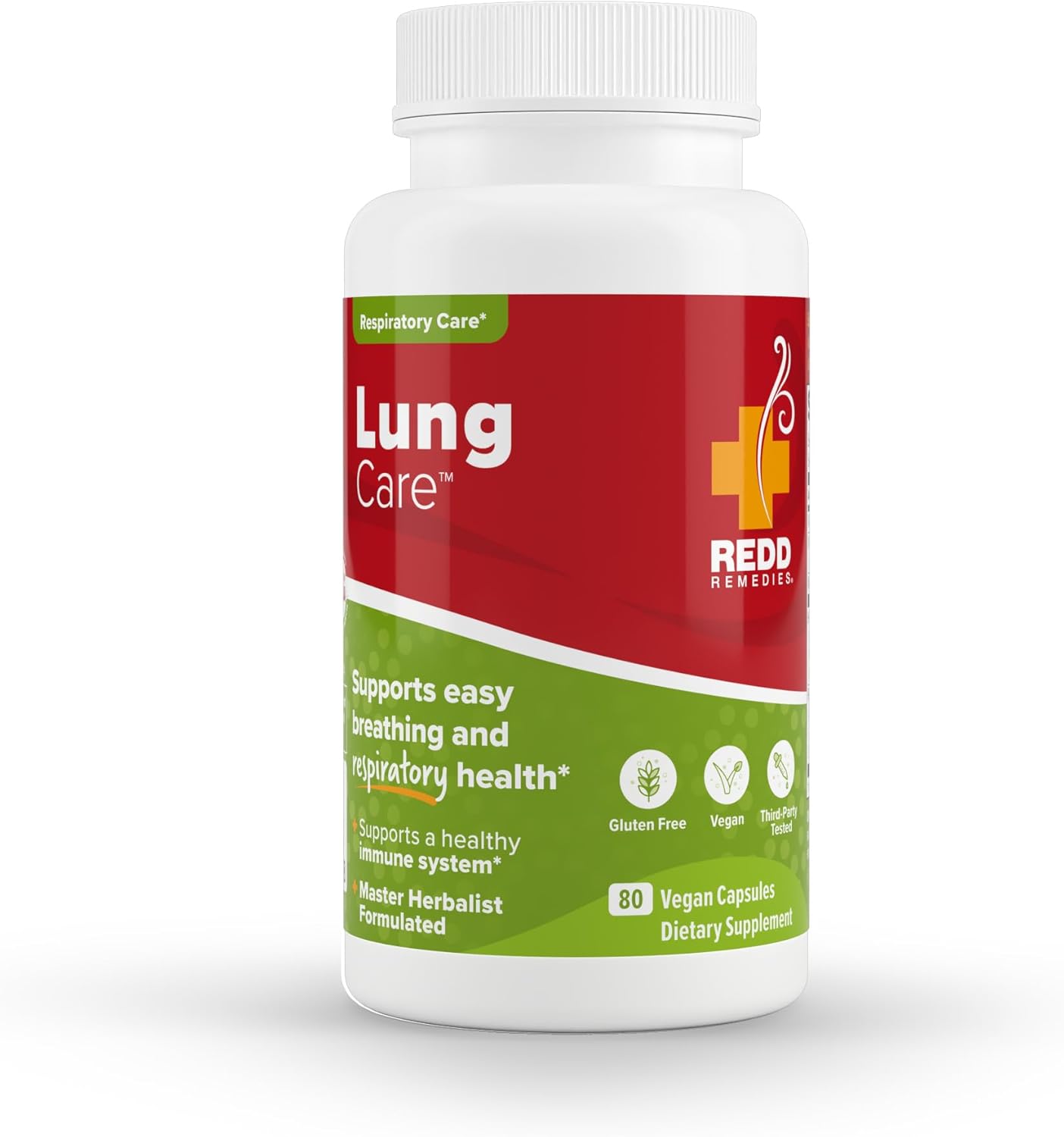 Redd Remedies Lung Care Supplement - Promotes Respiratory Health with 80 Vegan Capsules