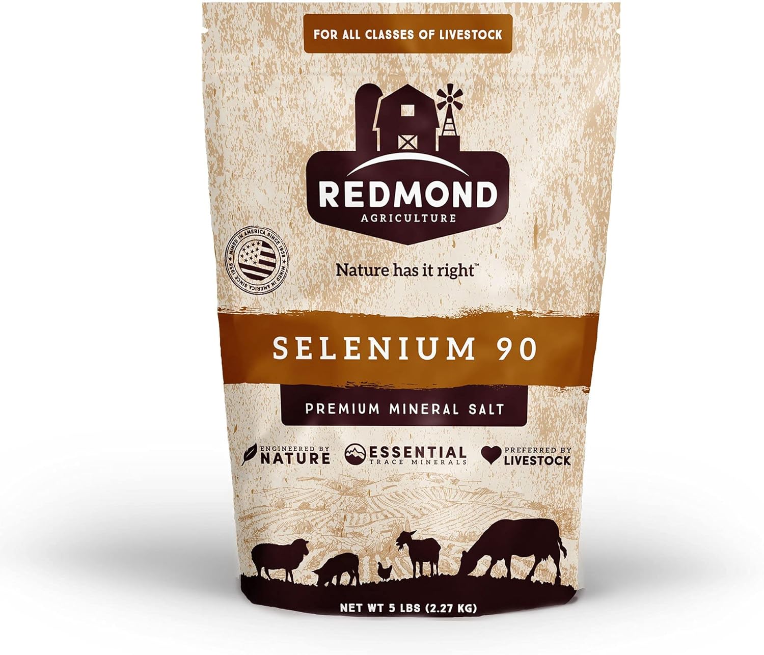 Redmond Agriculture Selenium 90 Mineral Salt - Premium Quality for Livestock Health