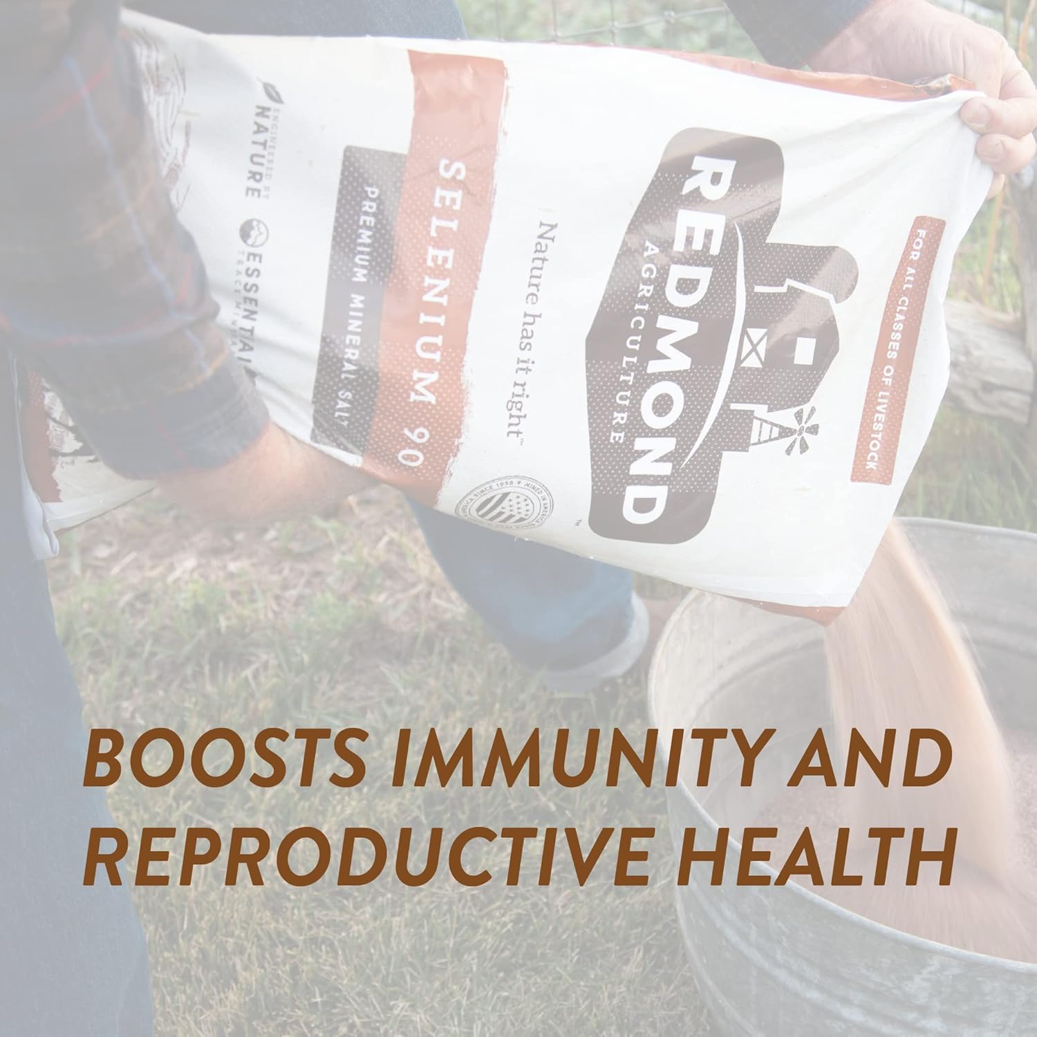 Redmond Agriculture Selenium 90 Mineral Salt - Premium Quality for Livestock Health