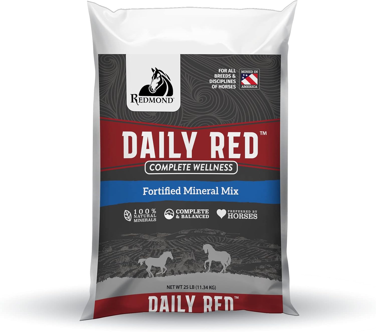 REDMOND Daily Red Complete Wellness Mineral Mix Supplement for Horses - 25lb Bag - BoostGo Australia