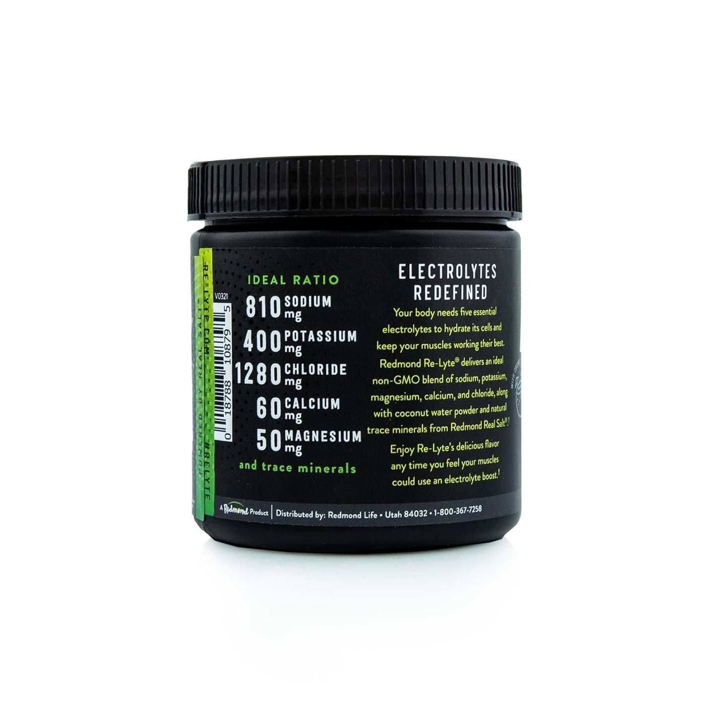 REDMOND Re-Lyte Electrolyte Drink Mix Lemon Lime - 30 Servings, Small 6.88oz Jar