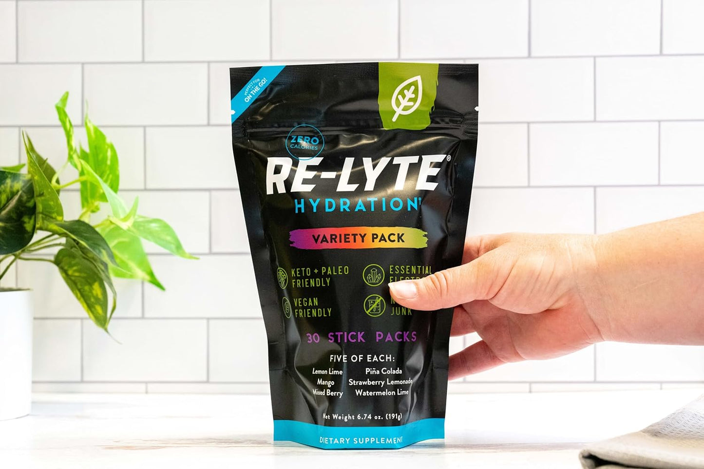 REDMOND Re-Lyte Electrolyte Mix Variety Pack - 30 Stick Packs for Hydration