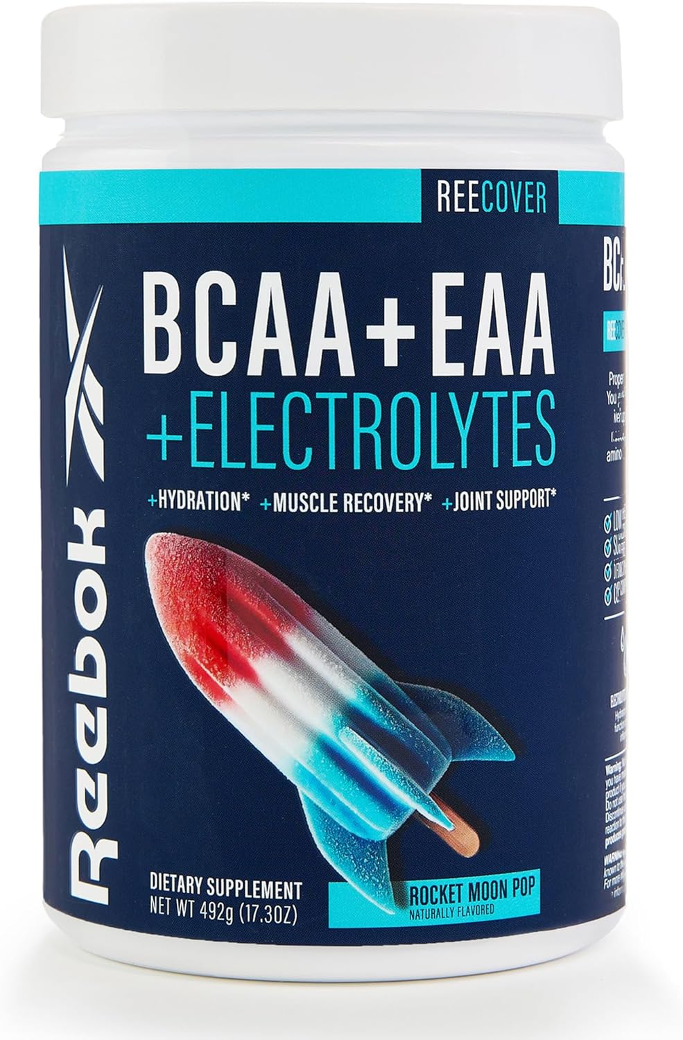 Reebok ReeCover BCAA + EAA + Electrolytes: Muscle Recovery & Strength Support - 30 Servings Rocket Moon Pop Flavor
