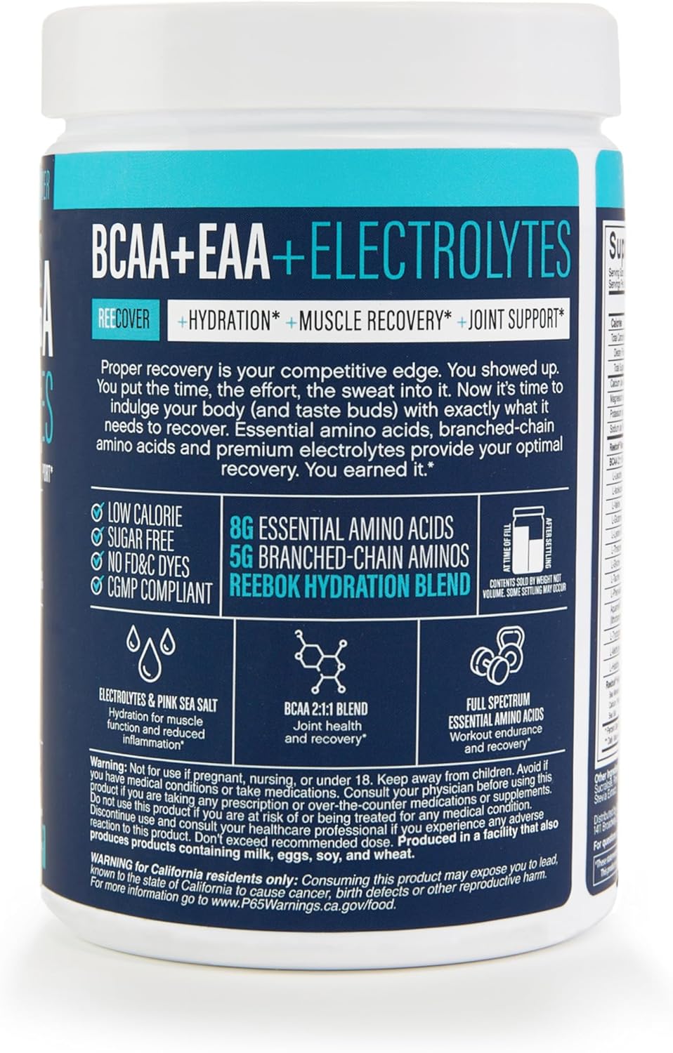 Reebok ReeCover BCAA + EAA + Electrolytes: Muscle Recovery & Strength Support - 30 Servings Rocket Moon Pop Flavor