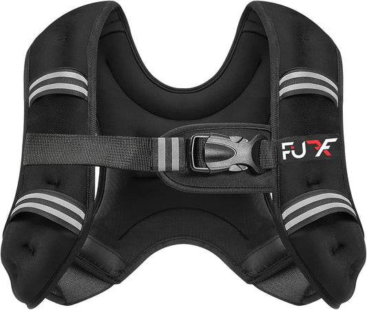 Reflective Stripe Weighted Vest for Strength Training Running - Available in 5lb to 30lb Weights for Men and Women