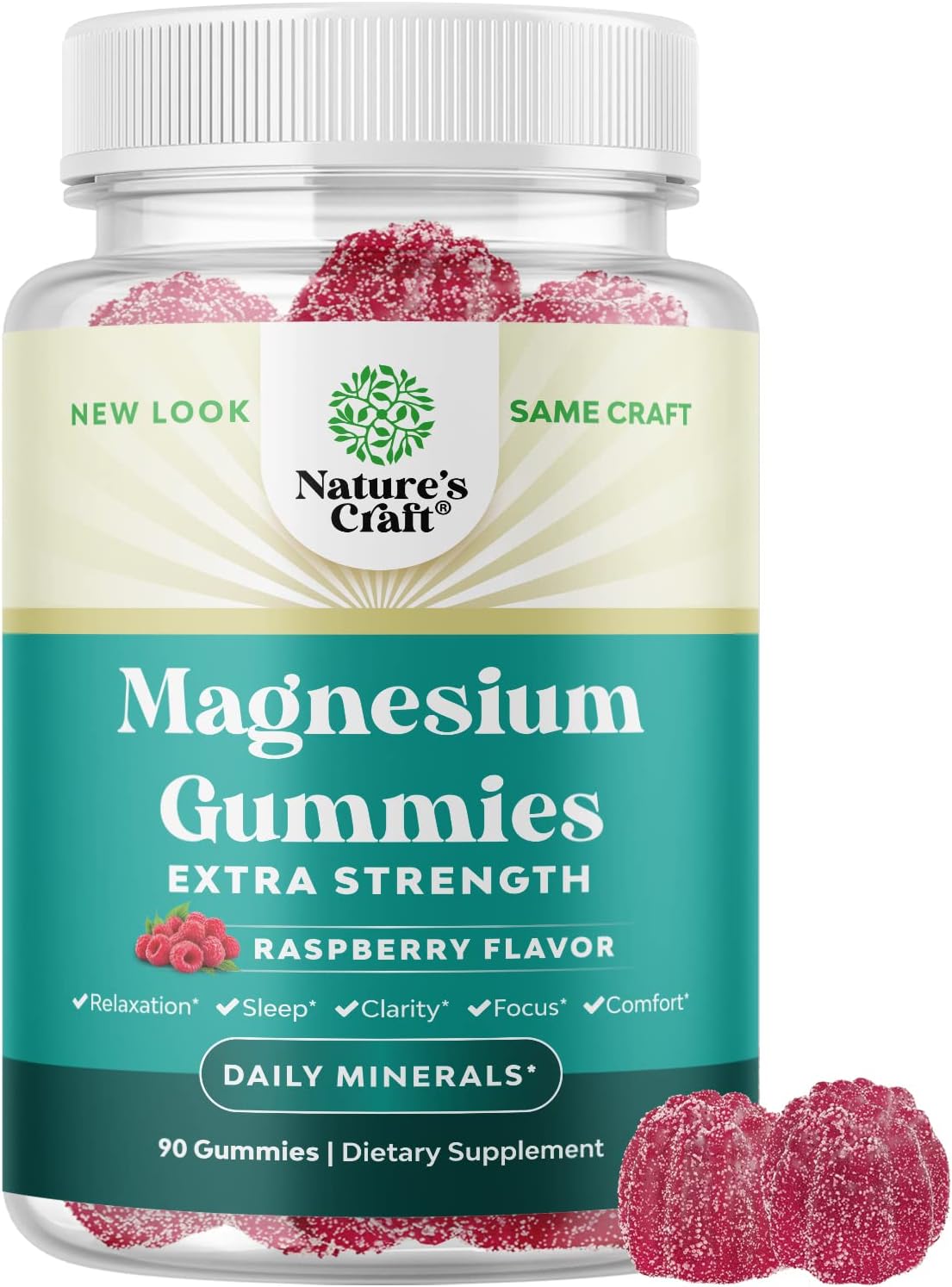 Relaxing Raspberry Flavored Magnesium Gummies for Adults - Sleep Aid Soft Chews - Natural Calm Supplement for Body & Mind Relaxation - 90 Count - BoostGo Australia