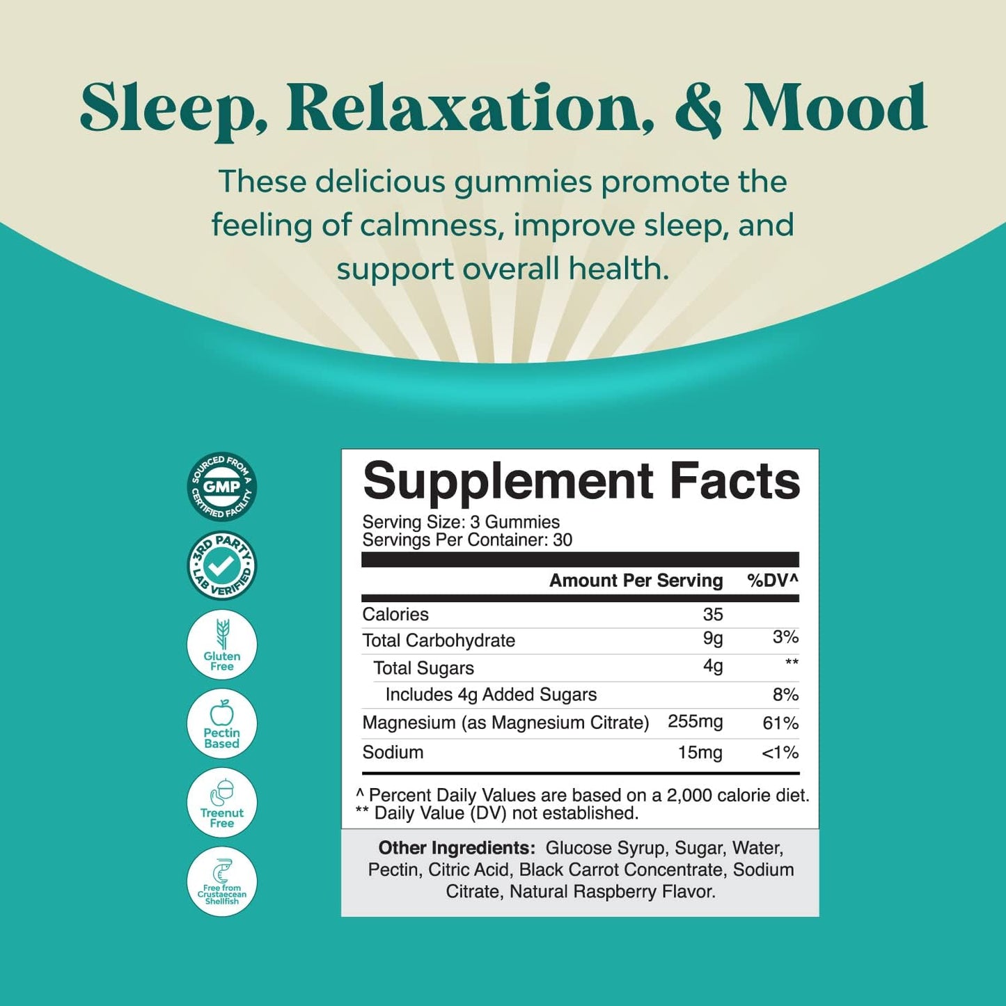Relaxing Raspberry Flavored Magnesium Gummies for Adults - Sleep Aid Soft Chews - Natural Calm Supplement for Body & Mind Relaxation - 90 Count - BoostGo Australia