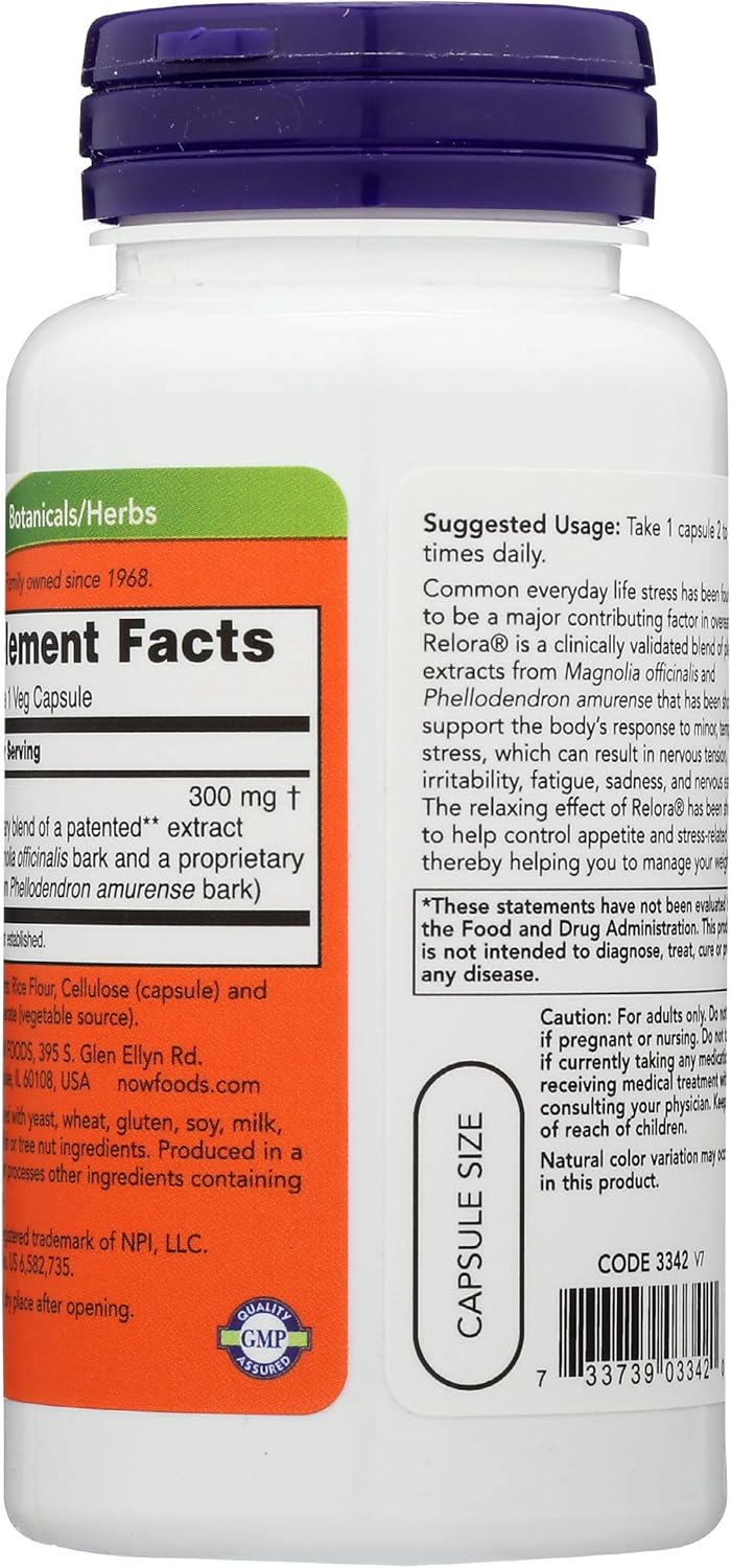 Relora 300 Supplement - Natural Stress and Weight Management Support - 60 Capsules