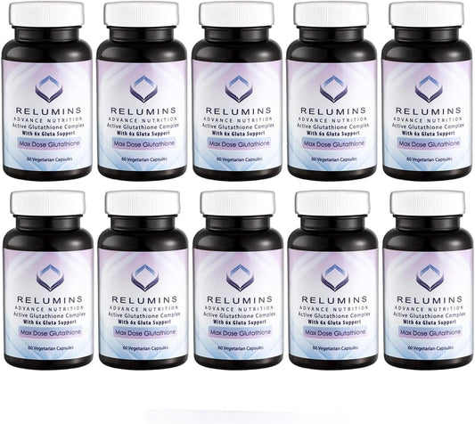 Relumins Advance White Active Glutathione Complex Capsules - Skin Brightening Formula with 6X Boosters - Pack of 600 Capsules