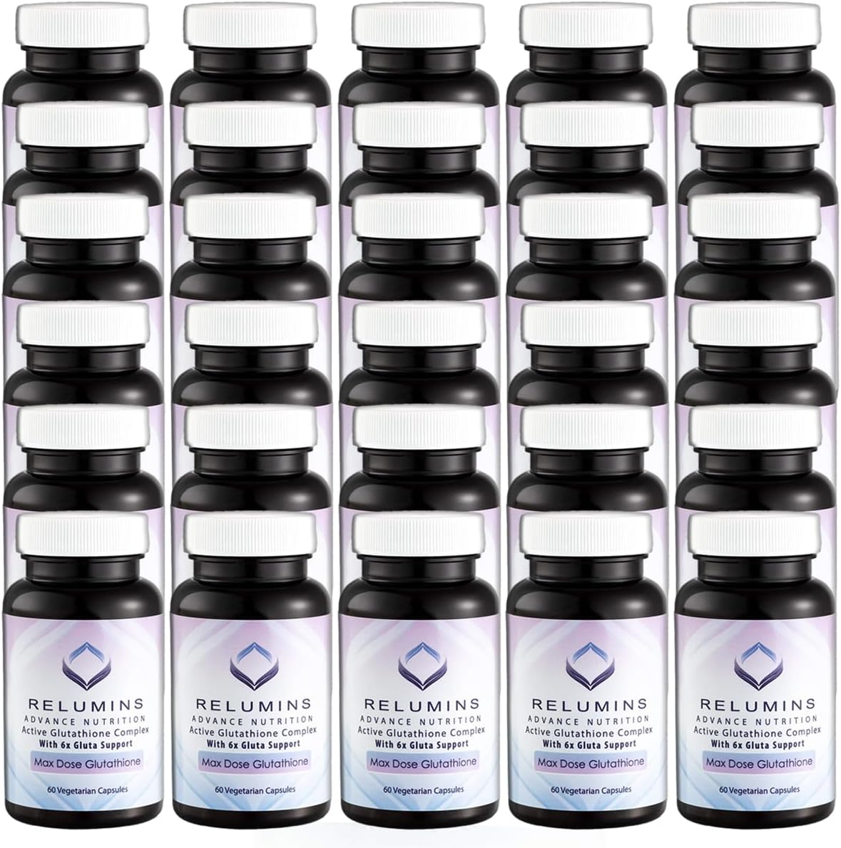 Relumins Advance White Glutathione Complex Capsules - Skin Brightening & Repair Formula with 6X Boosters - 1800 Capsules Total