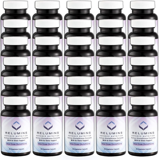 Relumins Advance White Glutathione Complex Capsules - Skin Brightening & Repair Formula with 6X Boosters - 1800 Capsules Total