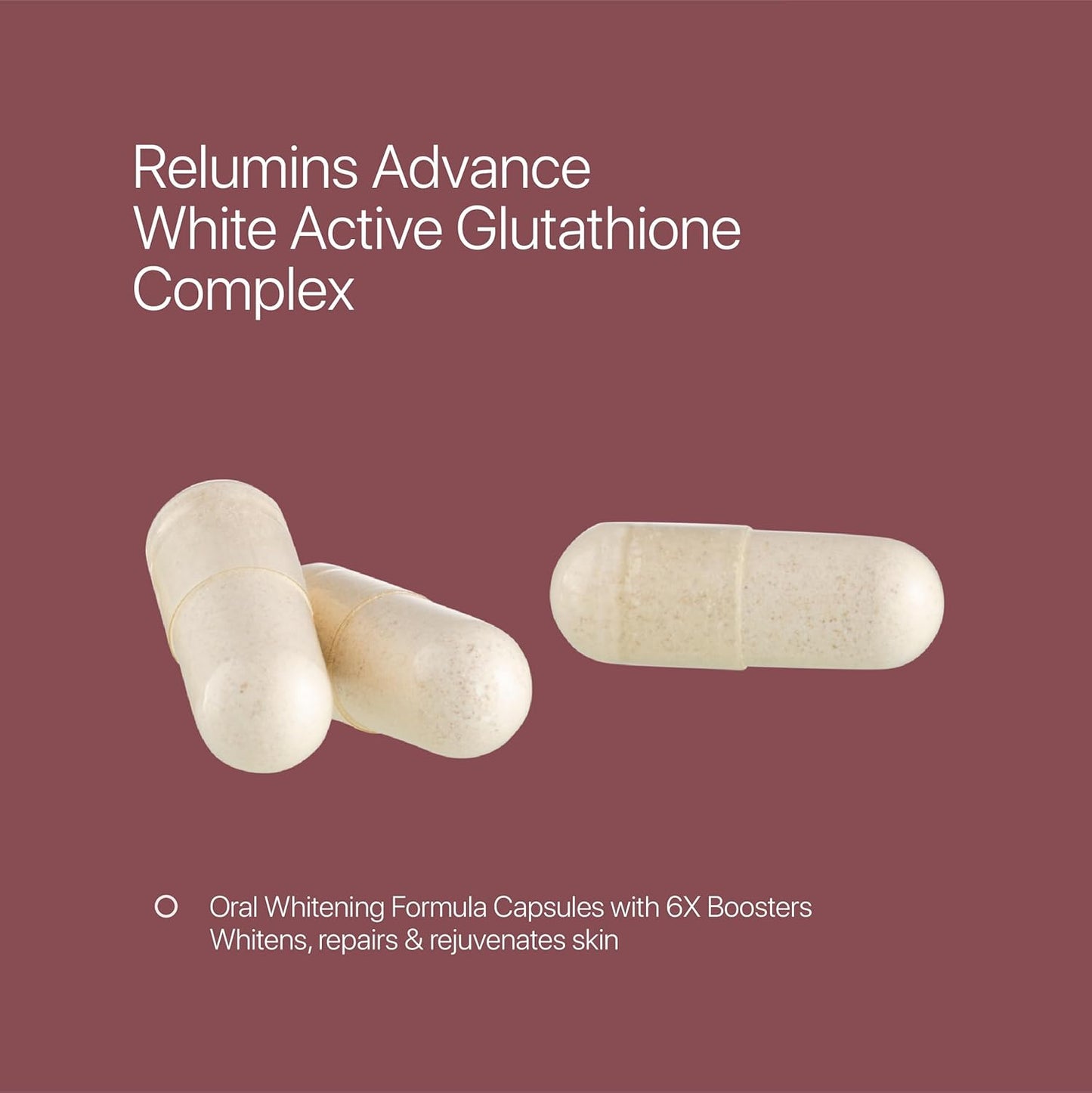 Relumins Advance White Glutathione Complex Capsules - Skin Brightening & Repair Formula with 6X Boosters - 1800 Capsules Total