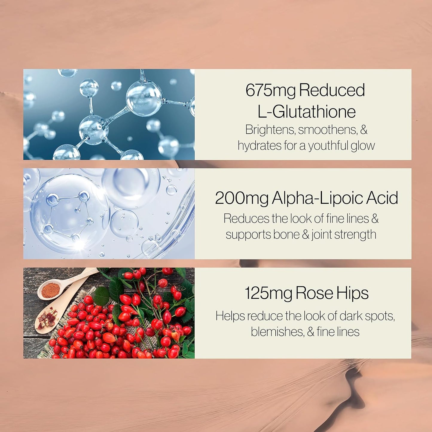 Relumins L Glutathione Complex Skin Supplement - 1000mg with Alpha Lipoic Acid & Rose HIPS - 30 Capsules