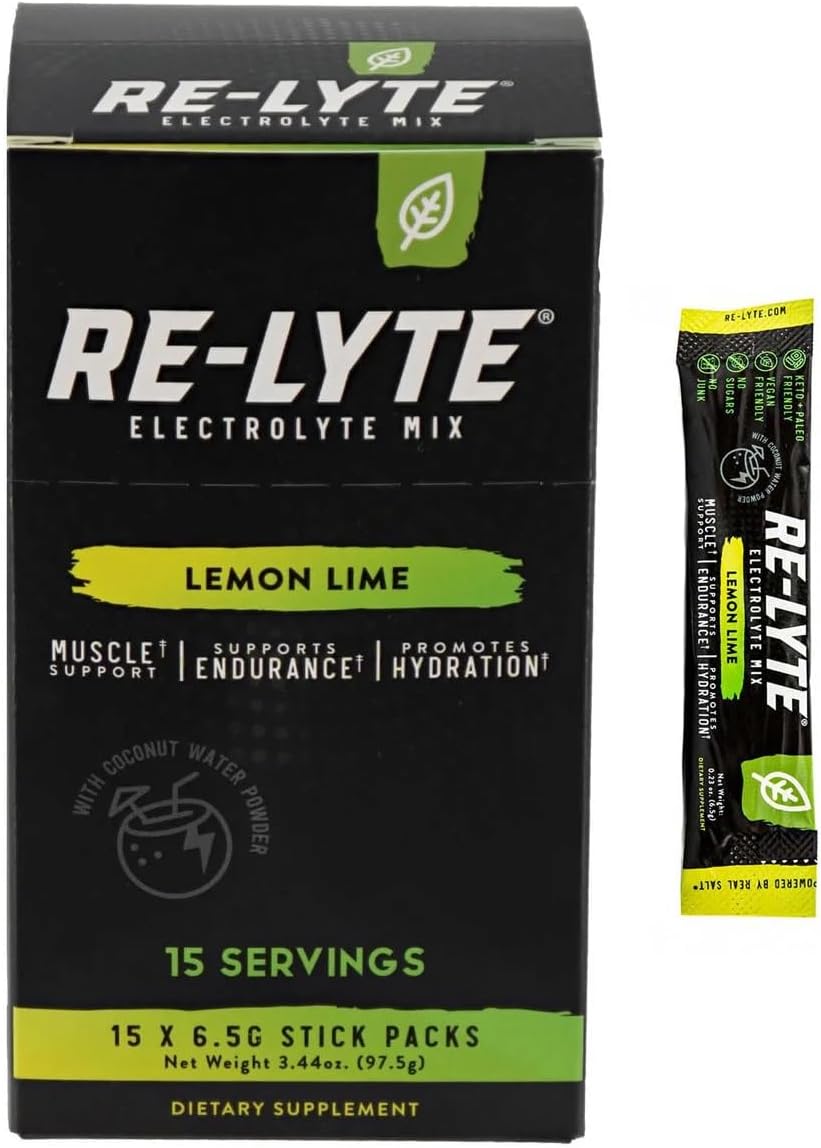 Relyte Electrolyte Drink Mix Lemon Lime - 15 Packets, 3.44 oz for Hydration & Recovery