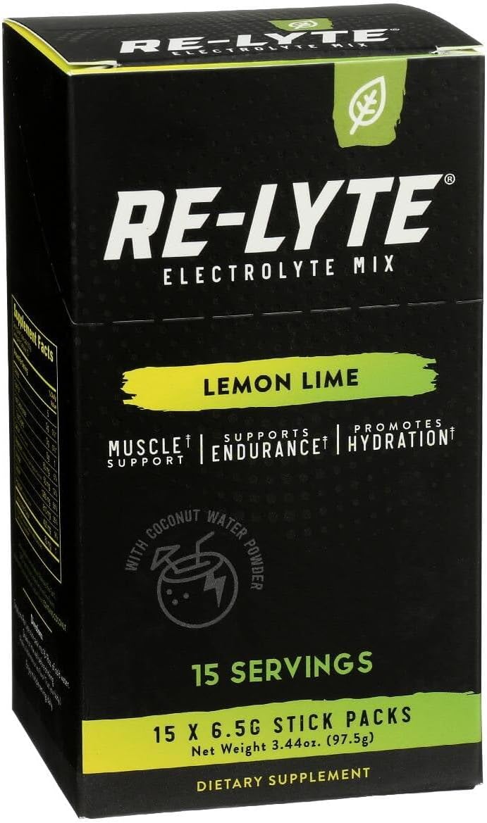 Relyte Electrolyte Drink Mix Lemon Lime - 15 Packets, 3.44 oz for Hydration & Recovery