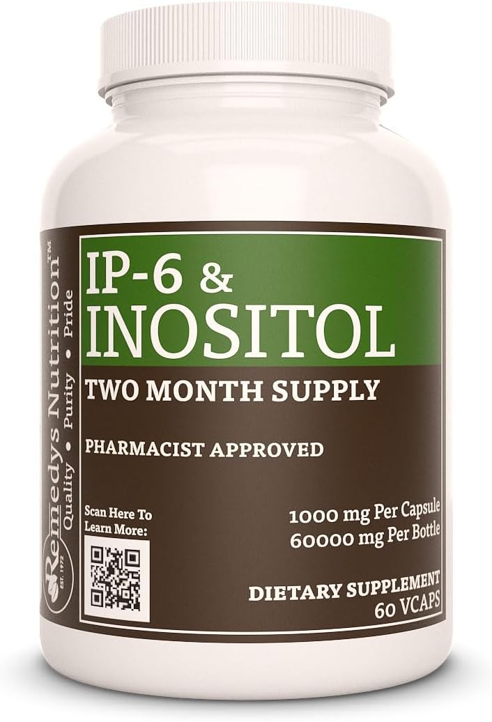 Remedy Nutrition IP6 Supplement with Inositol, Calcium, Magnesium - 1,000mg | 60 Day Supply | Non-GMO, Gluten-Free, Dairy-Free