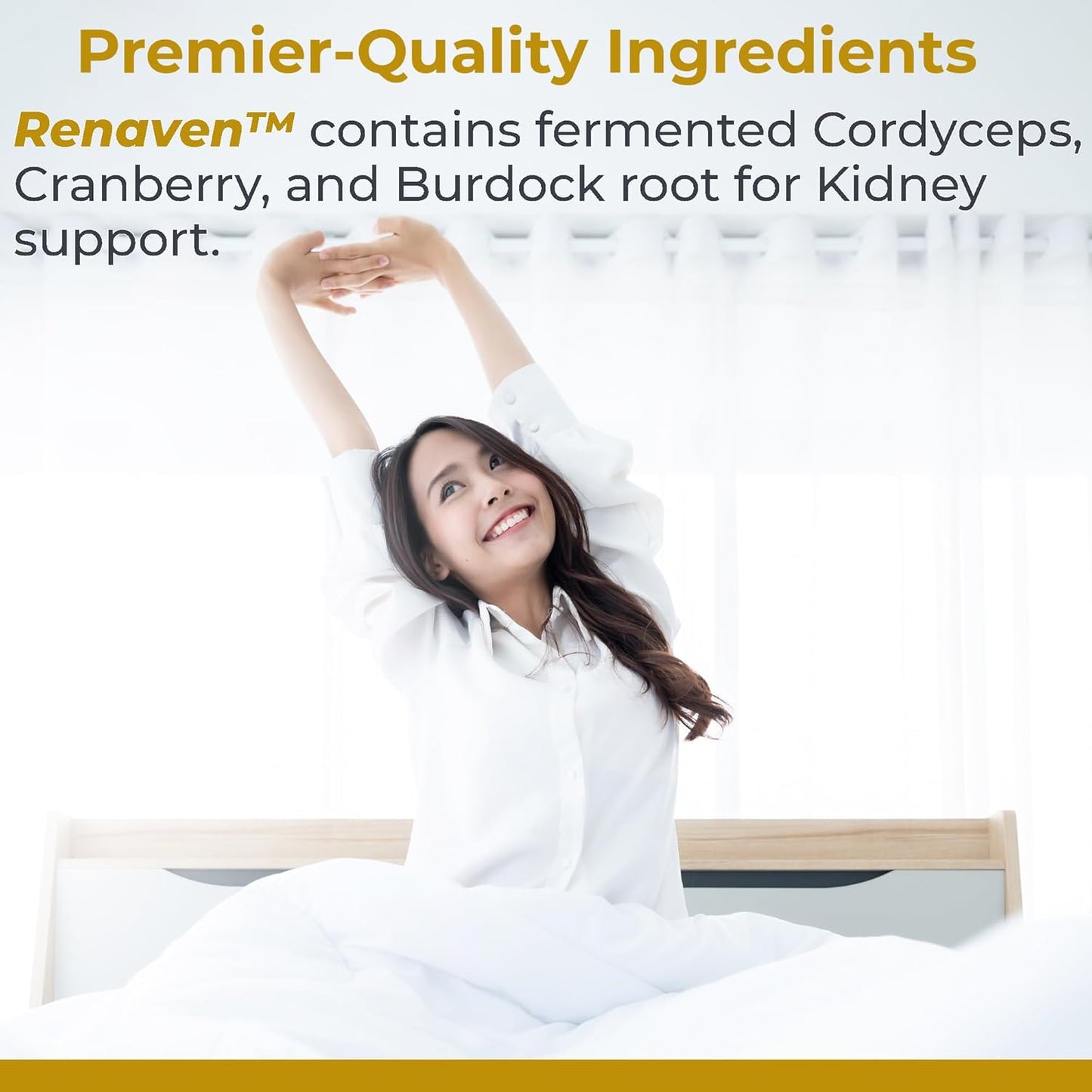RenaVen: Kidney Cleanse Detox & Repair, Improve Function with Fermented Cordyceps - 60 Capsules