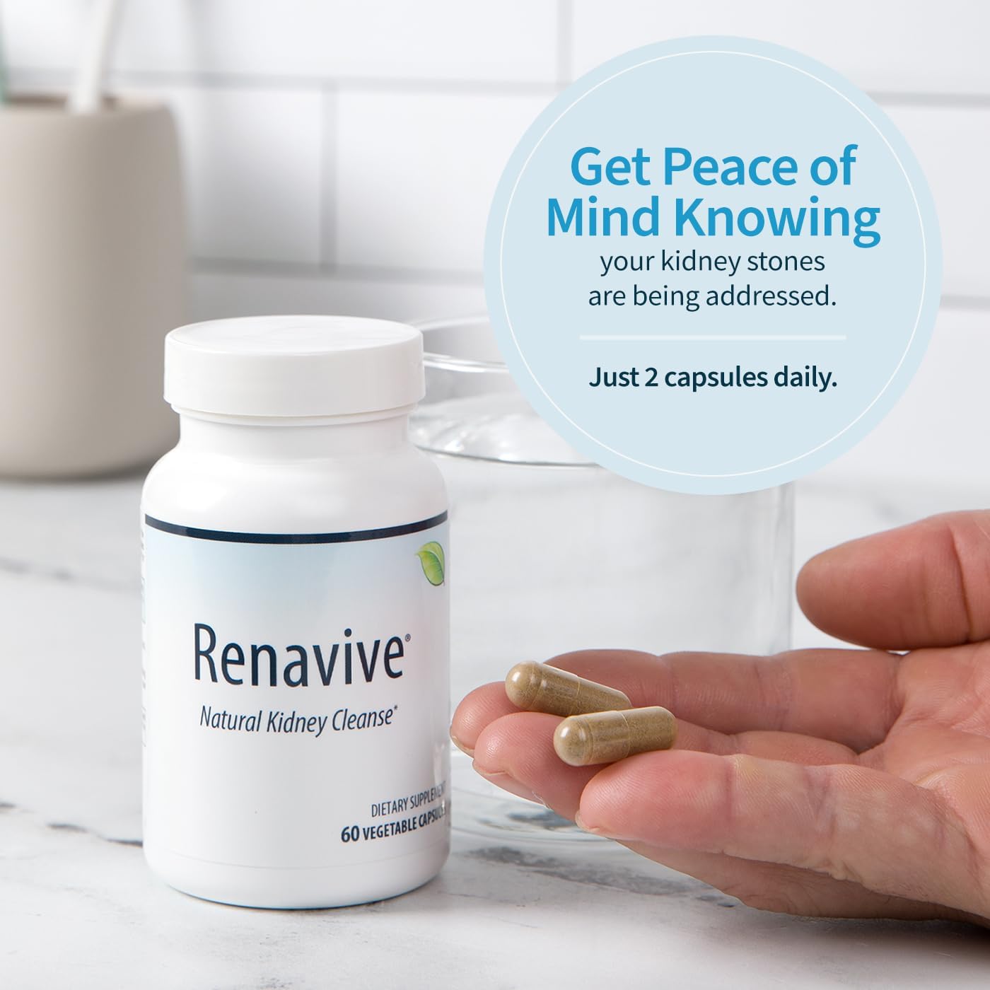 Renavive Kidney Stone Cleanse Capsules with Chanca Piedra & Celery Seed - Supports Kidney Health & Function, Clear System of Impurities