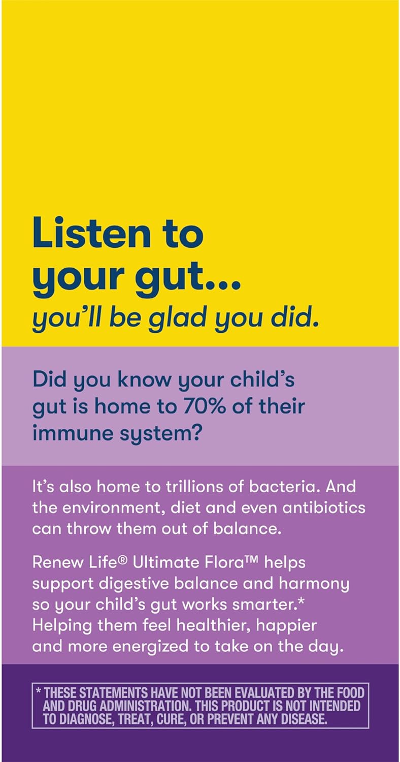 Renew Life Kids Raspberry Probiotic Gummies with Prebiotics - 30 Gummies for Digestive & Immune Health