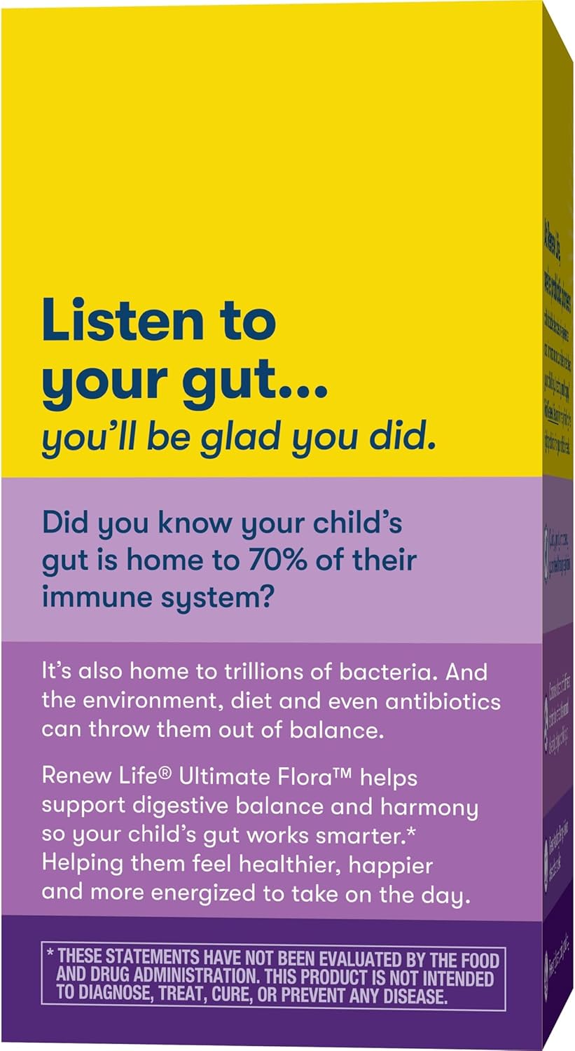 Renew Life Kids Raspberry Probiotic Gummies with Prebiotics - 30 Gummies for Digestive & Immune Health