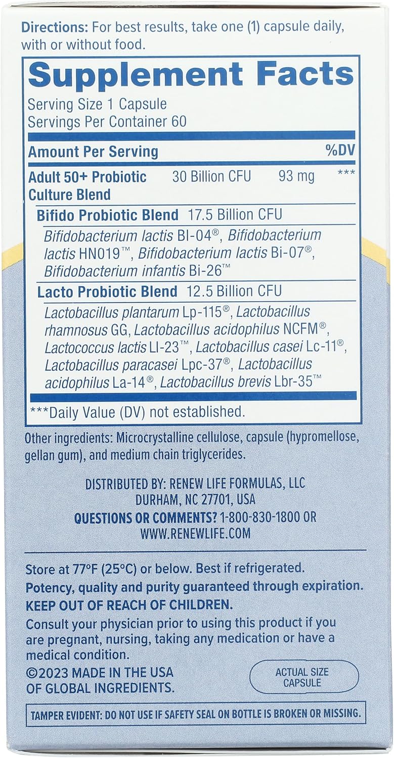 Renew Life Probiotic with 30 Billion Live Cultures and Ultra-Flora Formula