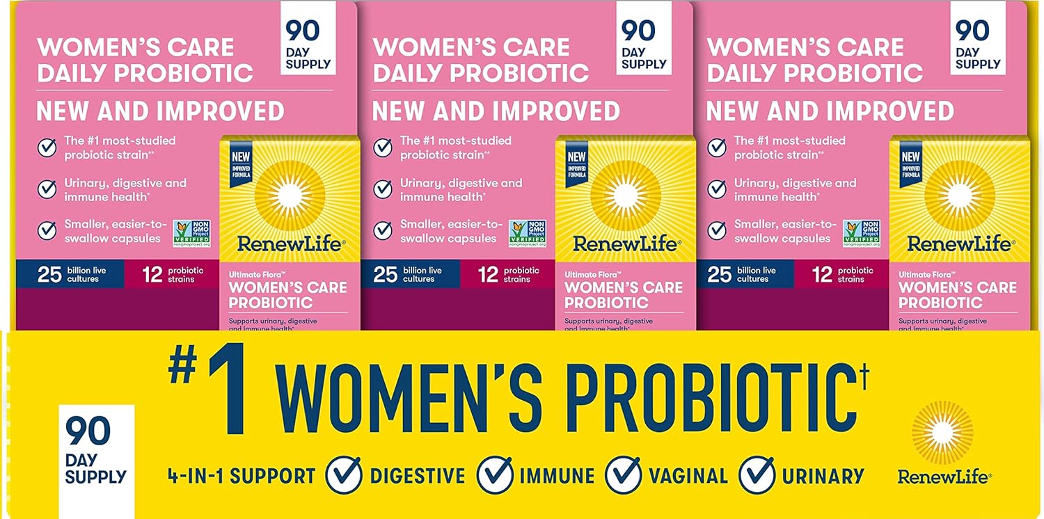 Renew Life Ultimate Flora Women's Care Probiotic - 25 Billion CFU - 90 Capsules - Variety Packaging