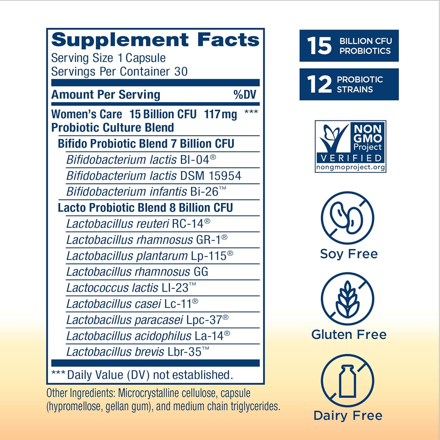 Renew Life Women's Probiotic Capsules for pH Balance, Vaginal & Urinary Health - L. Rhamnosus GG - 15 Billion CFU - 30 Ct