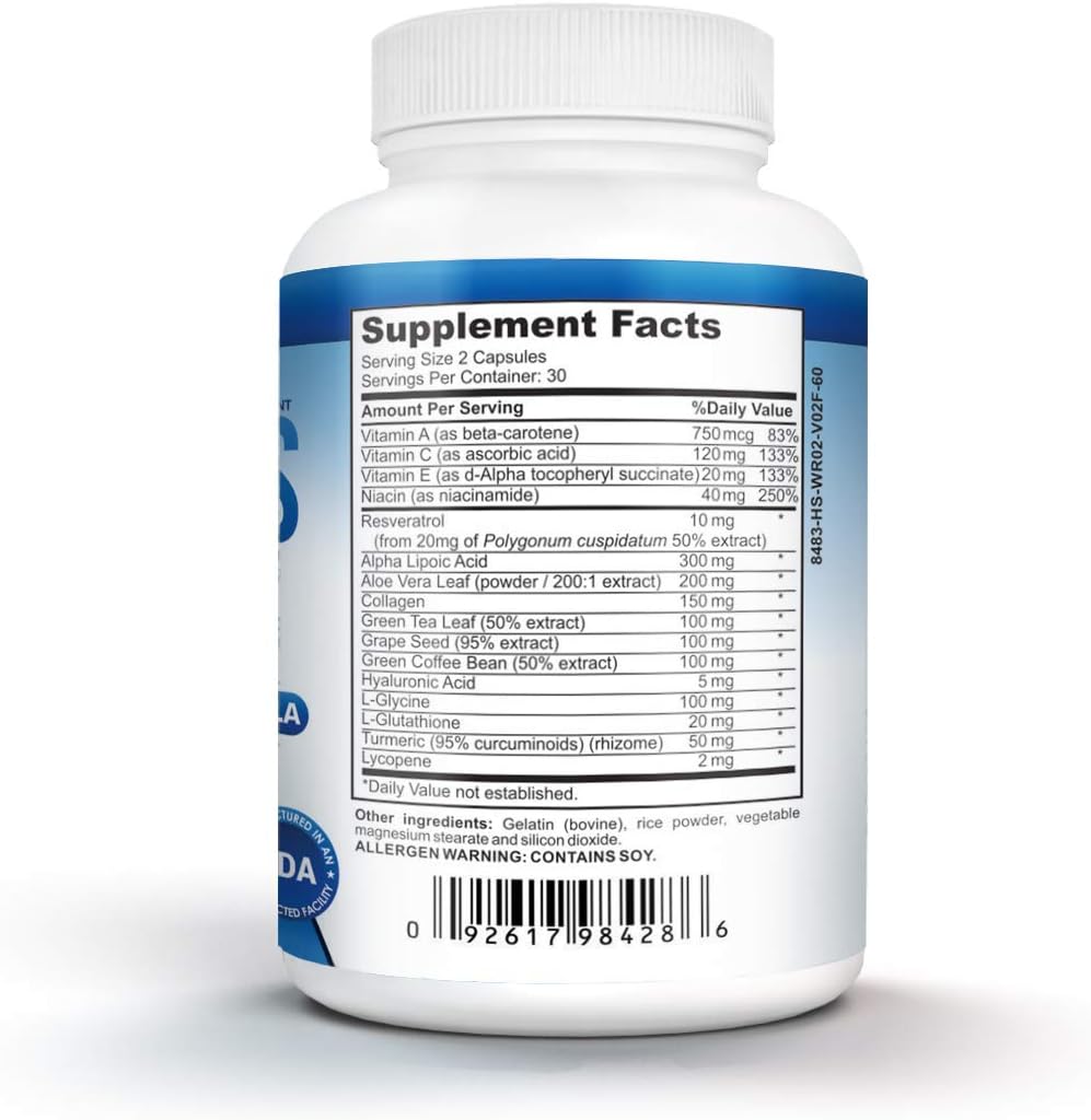 Renew Your Skin with NutraPro Ageless Skin Vitamins - Dermal Repair Complex with Collagen, Resveratrol, and Hyaluronic Acid - Skin Renewal Supplement - BoostGo Australia