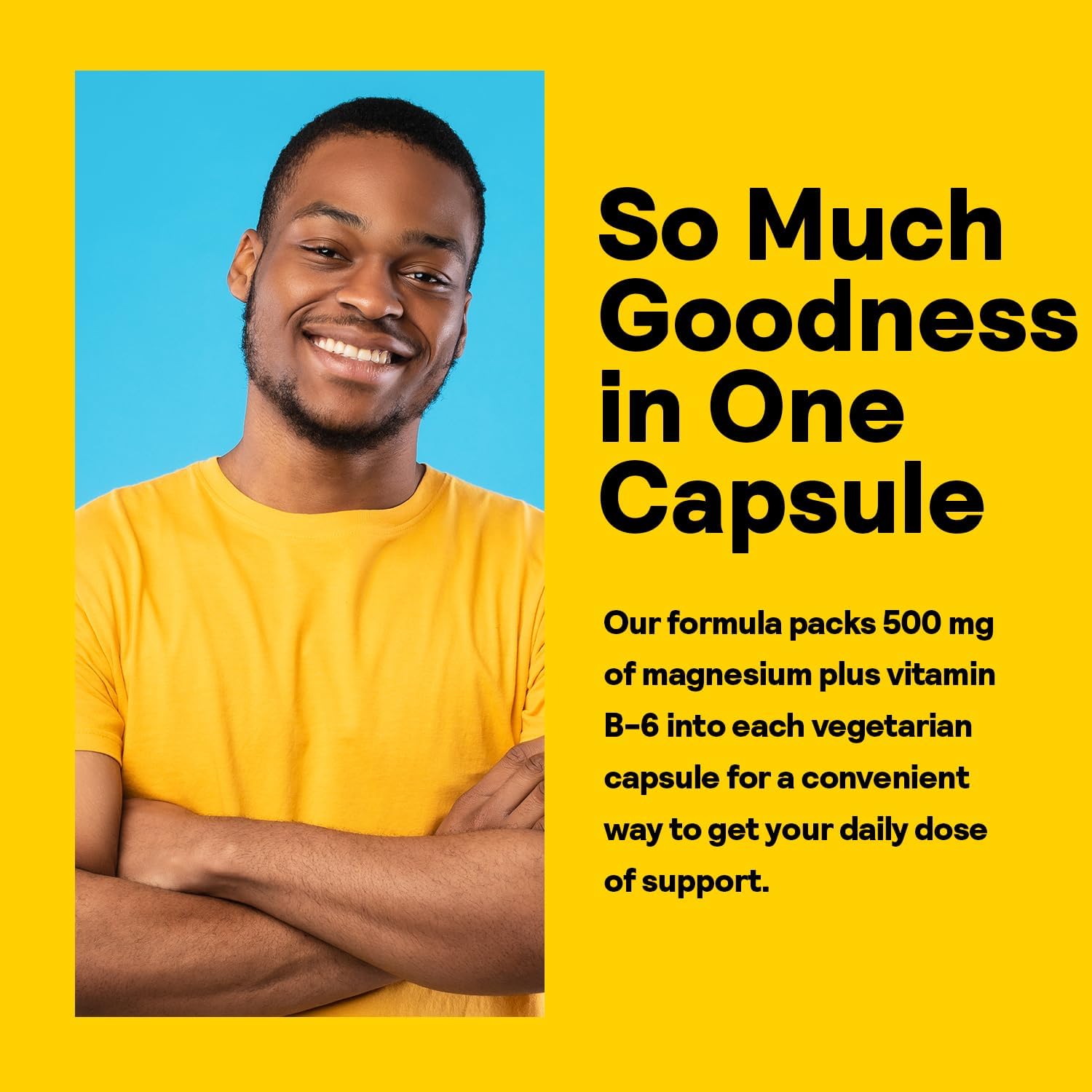 Renewing Magnesium 500mg with Vitamin B-6 for Muscles and Nerves Support - Lab Verified - 180 Servings