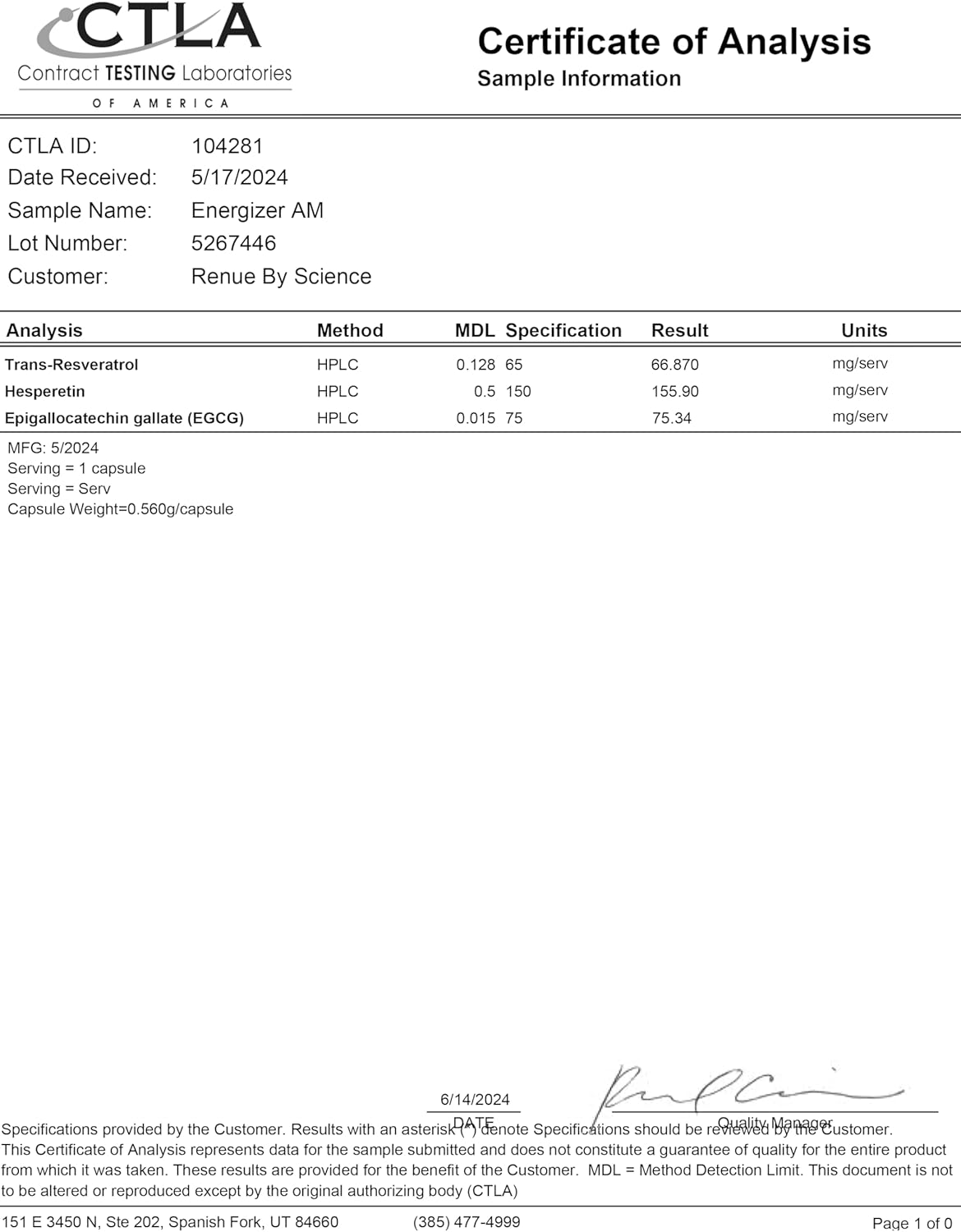 Renue By Science Energizer AM: Liposomal Resveratrol, Hesperidin, Green Tea Supplement - 60 Capsules with Trans Resveratrol, Hesperidin, Green Tea Extract - Non-GMO, Made in USA