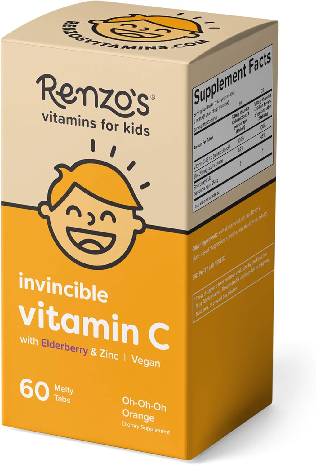 Renzo's Back to School Bundle: Vitamin B6, Picky Eater Multivitamin, Kids Immune Support Vitamin C with Elderberry & Zinc