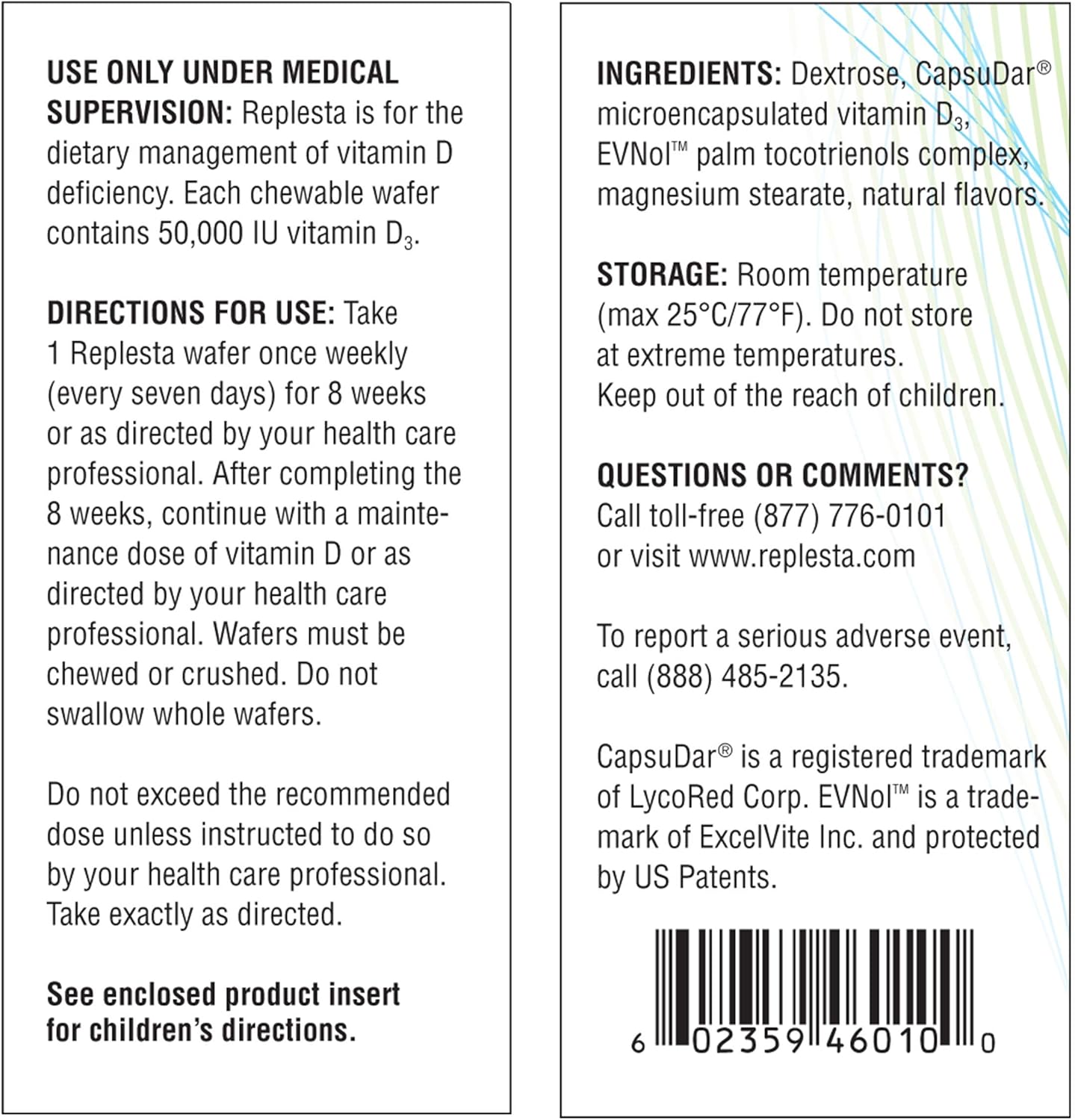 Replesta 50,000 IU Vitamin D3 Cholecalciferol Chewables - 4 Pack, Weekly Dose for Vitamin D Deficiency, Non-GMO, Orange Flavor - Pack of 2