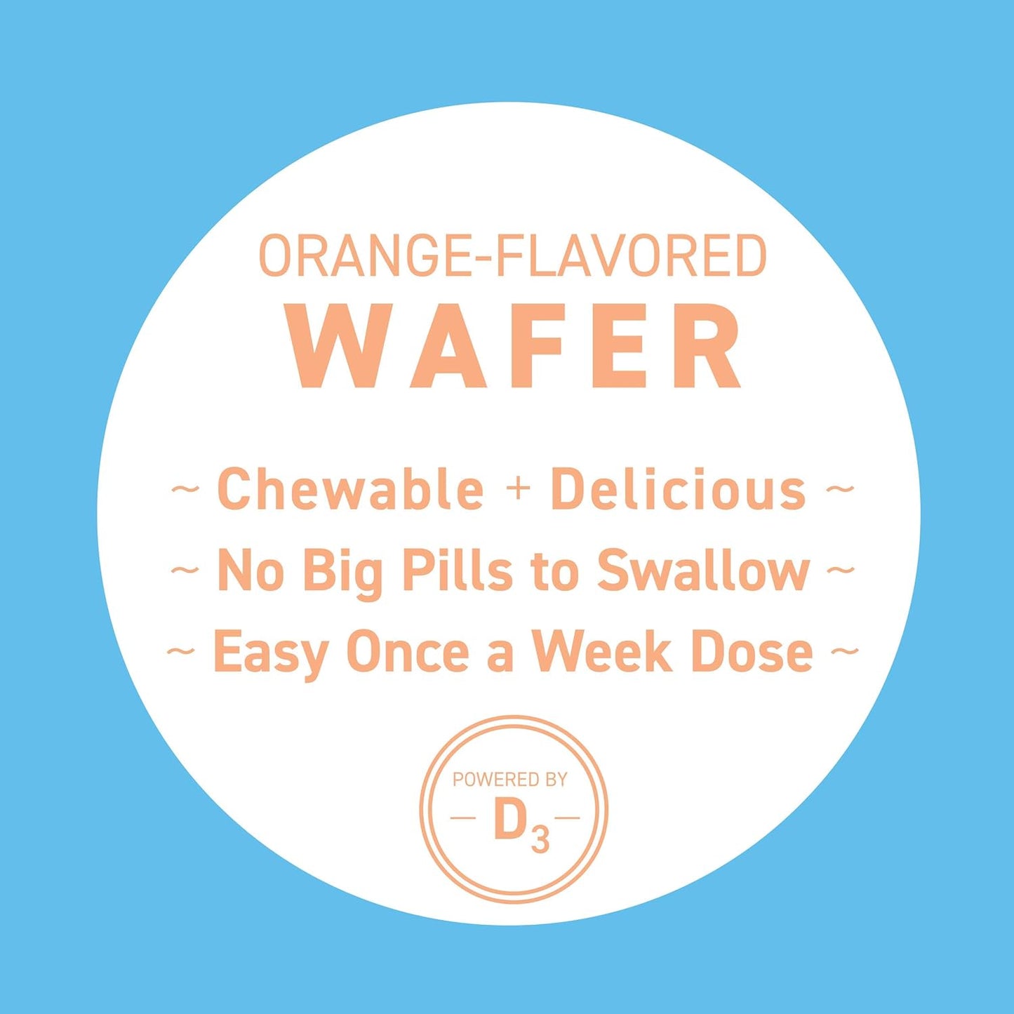 Replesta NX 14,000 IU Vitamin D3 Chewable Wafer for Deficiency - Non-GMO, Orange Flavor - 8 Tablets