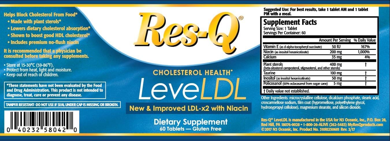 Res-Q LeveLDL: Advanced Formula with Niacin for Lowering LDL Cholesterol Levels