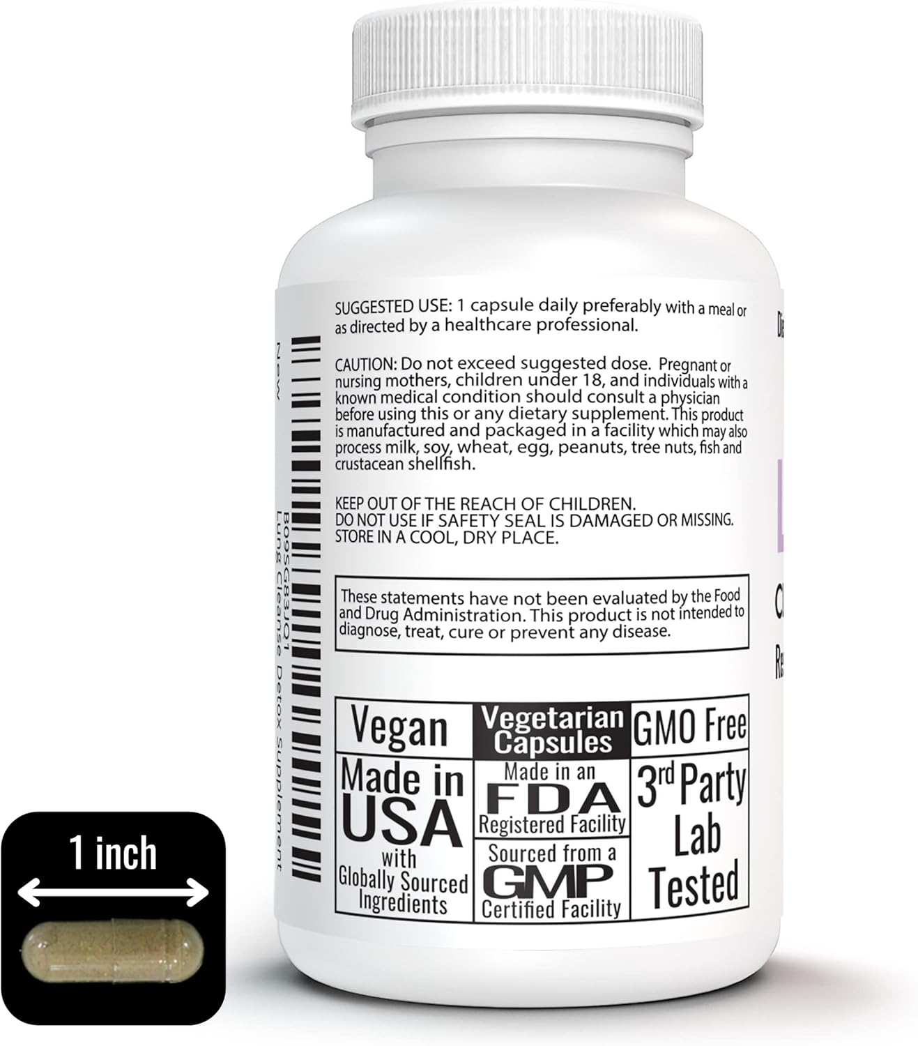 Respiratory Health Supplement with Butterbur, Nettle Root, and Cordyceps for Lung Cleanse and Detox Support - 60 Capsules