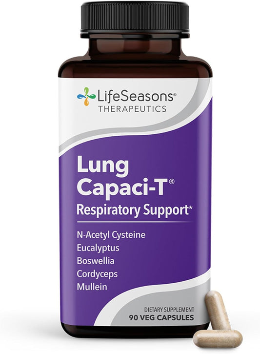 Respiratory Support Supplement with CoQ10 & Herbs - Boost Oxygen Capacity & Reduce Mucus - 90 Capsules