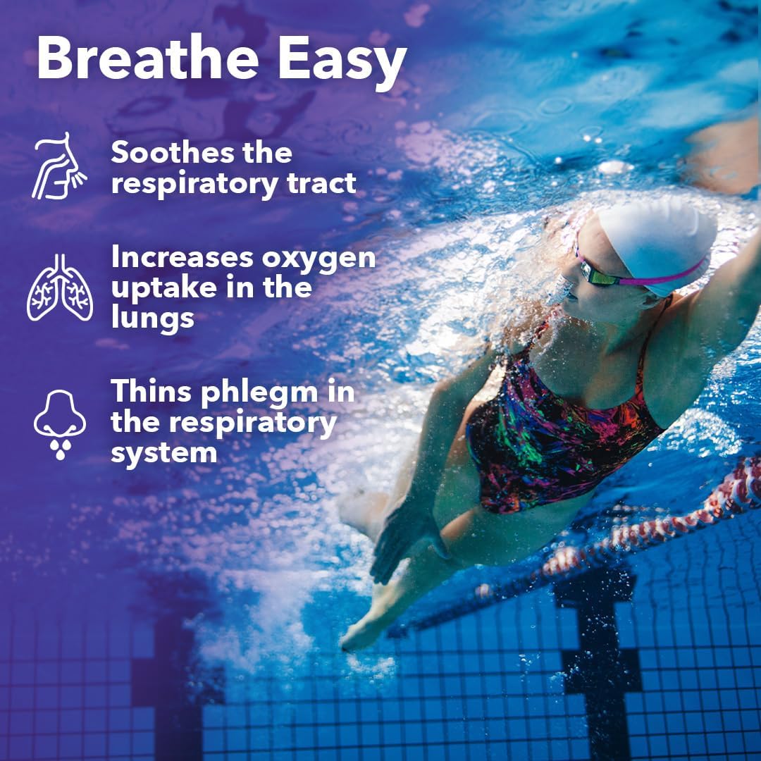 Respiratory Support Supplement with CoQ10 & Herbs - Boost Oxygen Capacity & Reduce Mucus - 90 Capsules