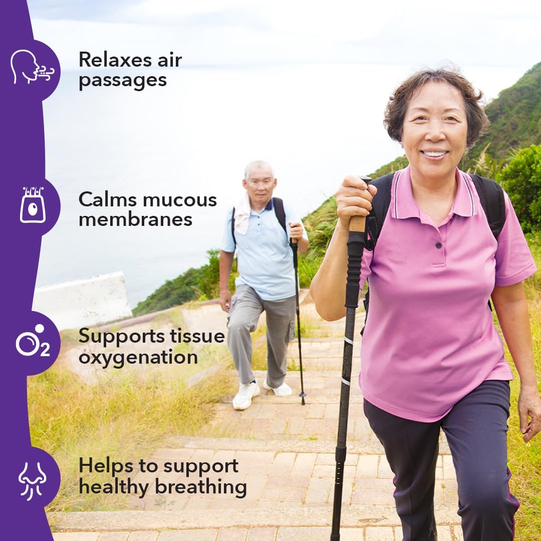 Respiratory Support Supplement with CoQ10 & Herbs - Boost Oxygen Capacity & Reduce Mucus - 90 Capsules