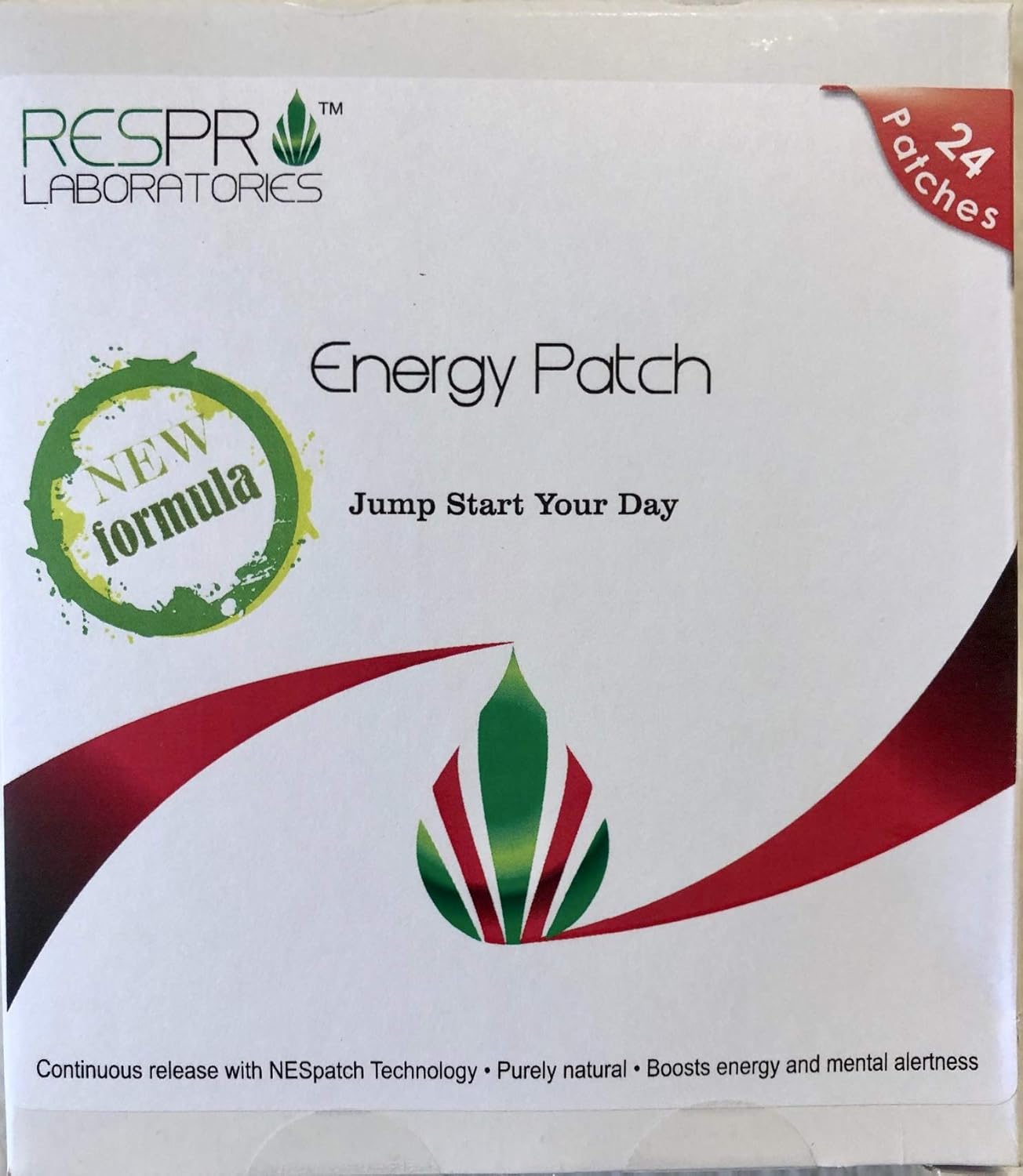 Respro Labs Energy Patch with B12, Guarana, and Black Pepper - 24 Patches for Continuous Release