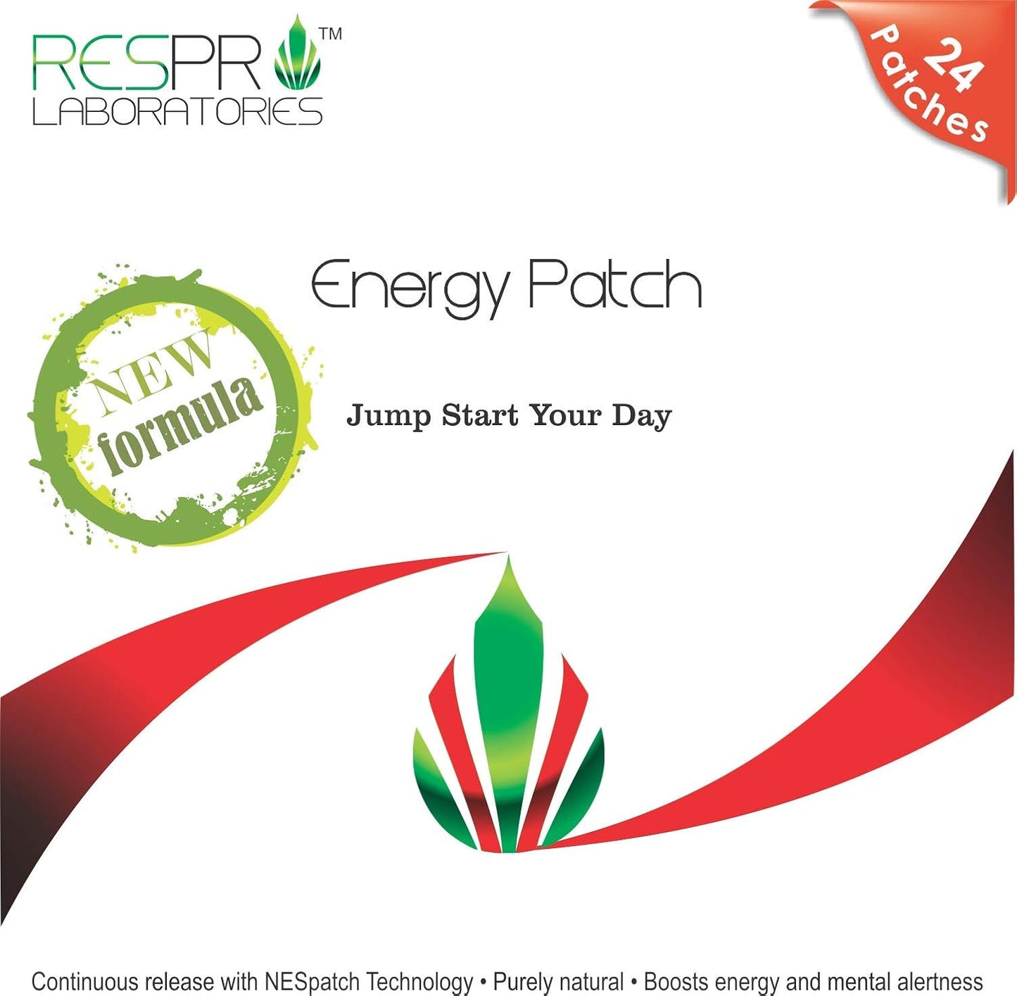 Respro Labs Energy Patch with B12, Guarana, and Black Pepper - 24 Patches for Continuous Release