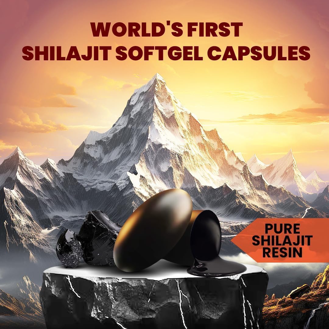 Restoros 1000mg Shilajit Pure Resin Softgels - Himalayan Supplement, Made in USA, GMP-Certified - No Bad Taste, Purer Than Powdered Capsules