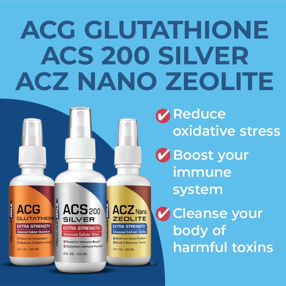 Results RNA Ultimate Body Detox Extra Strength System - ACS 200 Silver, ACZ Zeolite, ACG Glutathione for Immunity Boost & Oxidative Stress Reduction