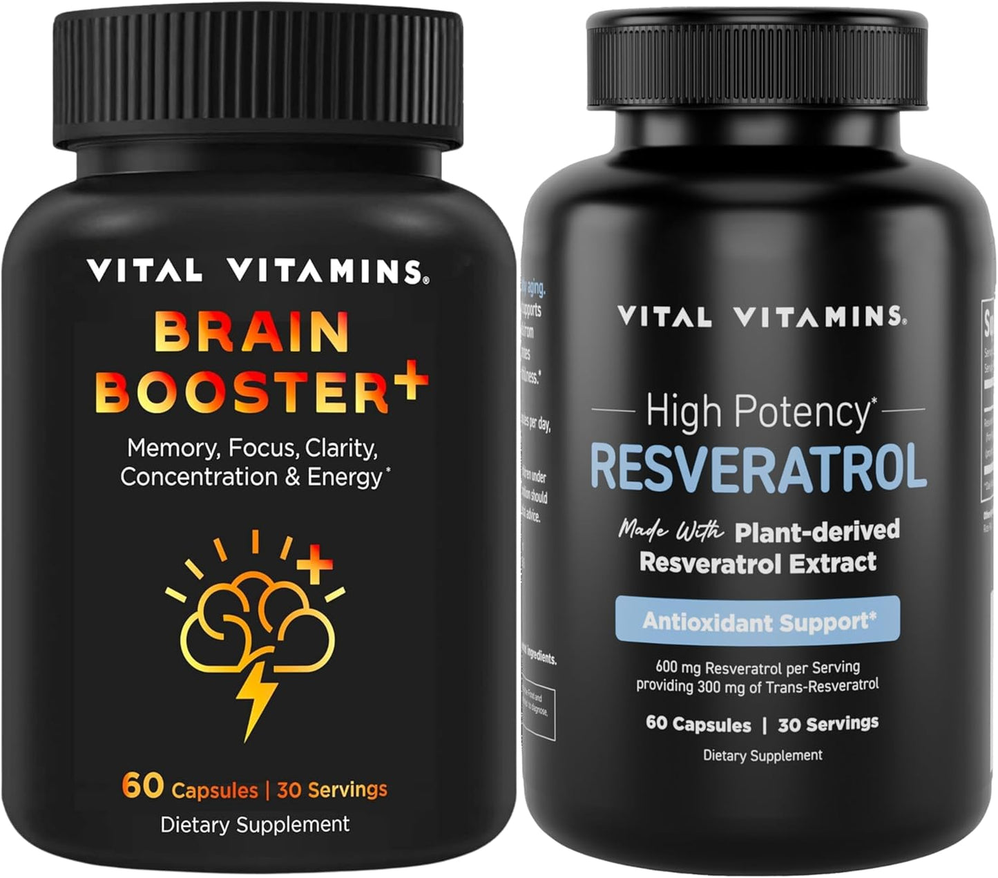 Resveratrol Capsules with Vital Brain-Boosting Vitamins for Enhanced Cognitive Function