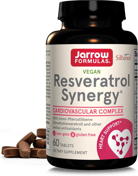 Resveratrol Synergy 200mg Dietary Supplement for Heart Support 60 Tablets - Jarrow Formulas