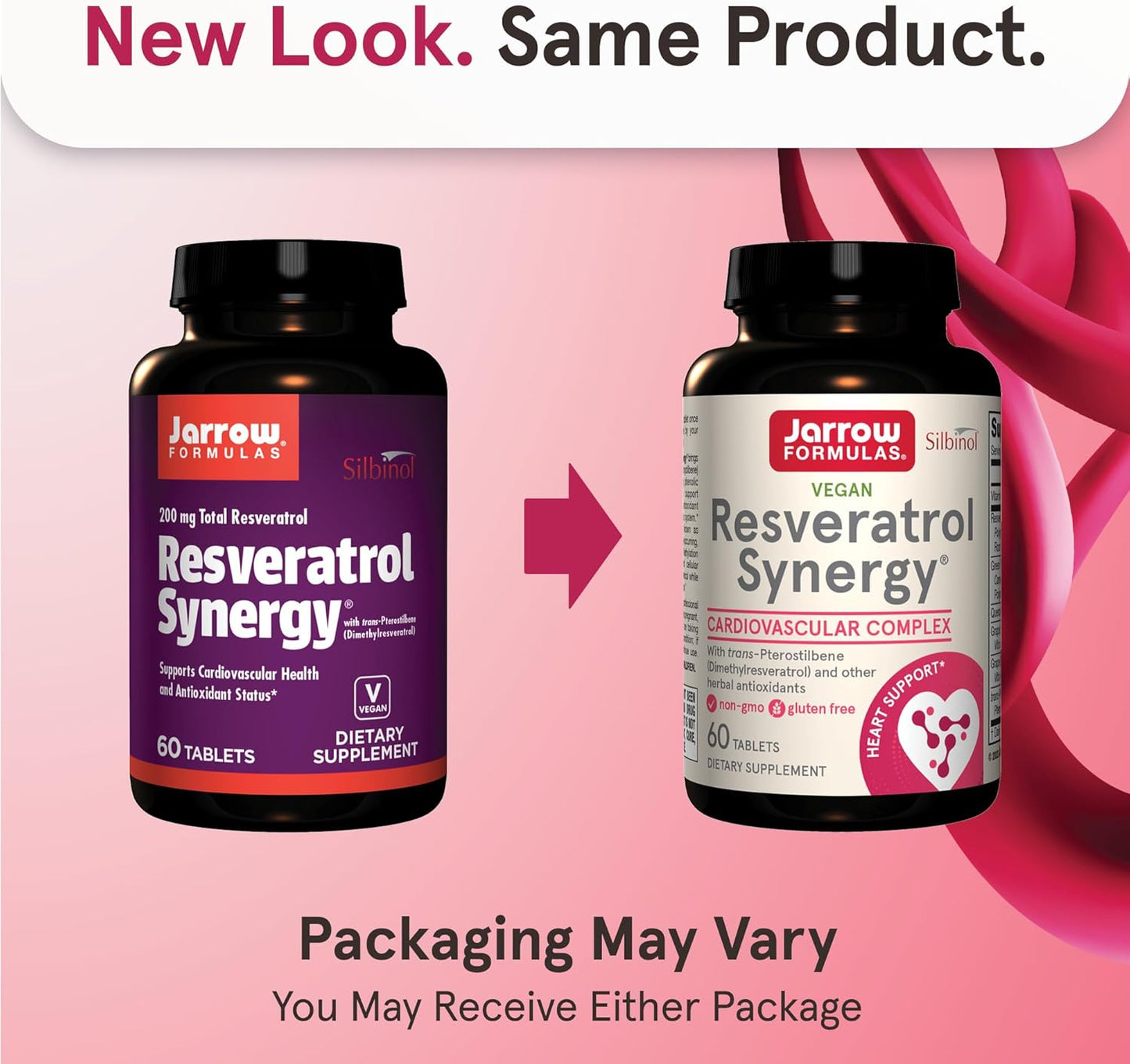 Resveratrol Synergy 200mg Dietary Supplement for Heart Support 60 Tablets - Jarrow Formulas