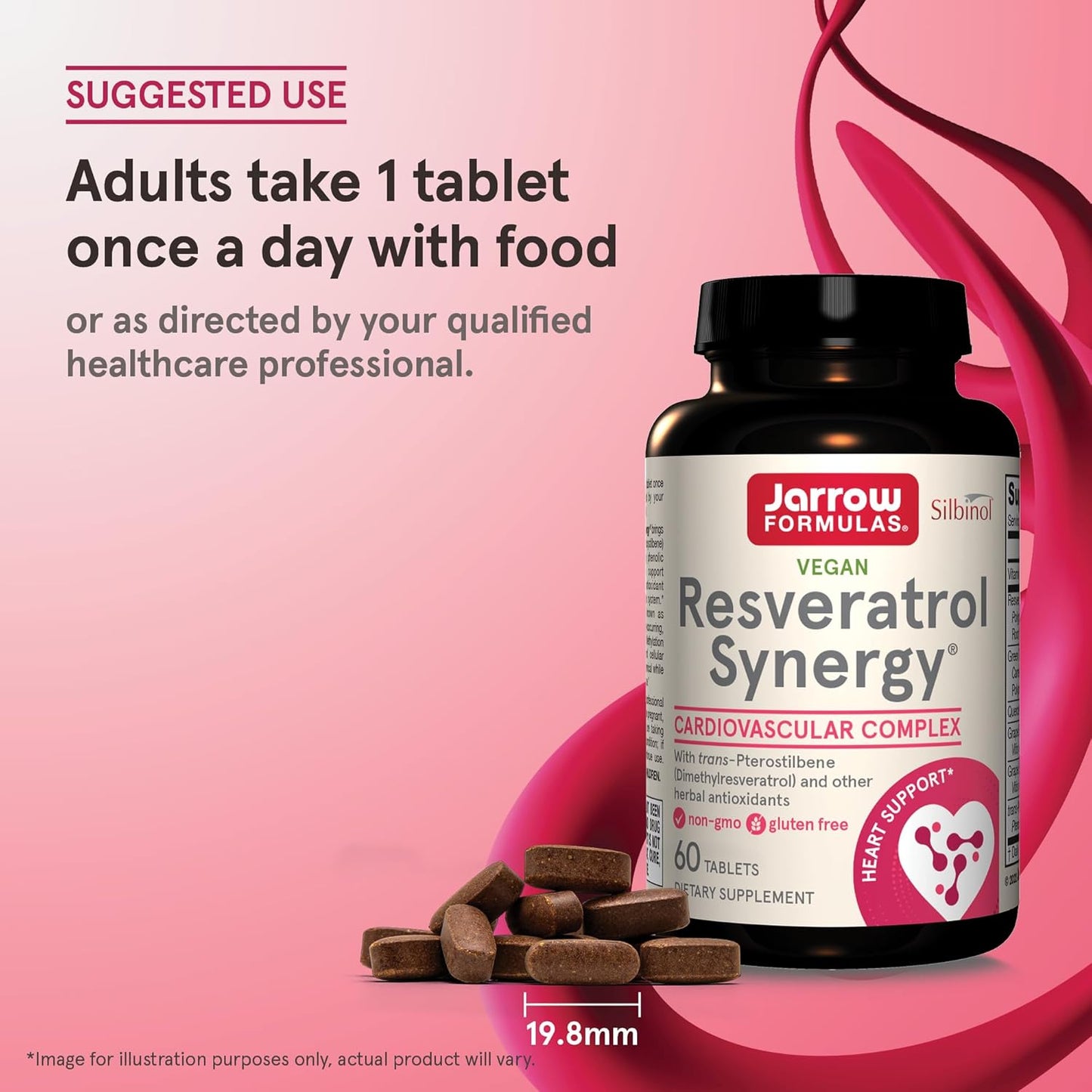Resveratrol Synergy 200mg Dietary Supplement for Heart Support 60 Tablets - Jarrow Formulas