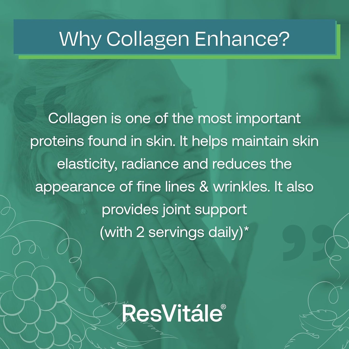 ResVitale Collagen Enhance Beauty Supplement with Hyaluronic Acid and Resveratrol - 60 Capsules - BoostGo Australia