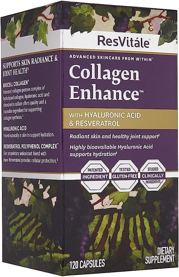 ResVitale Collagen Enhance Beauty Supplement with Hyaluronic Acid and Resveratrol - 60 Capsules - BoostGo Australia