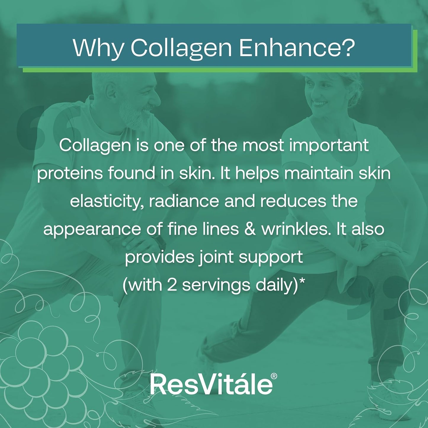 ResVitale Collagen Enhance Capsules with Hyaluronic Acid & Resveratrol - 120 Count Beauty Supplement - BoostGo Australia