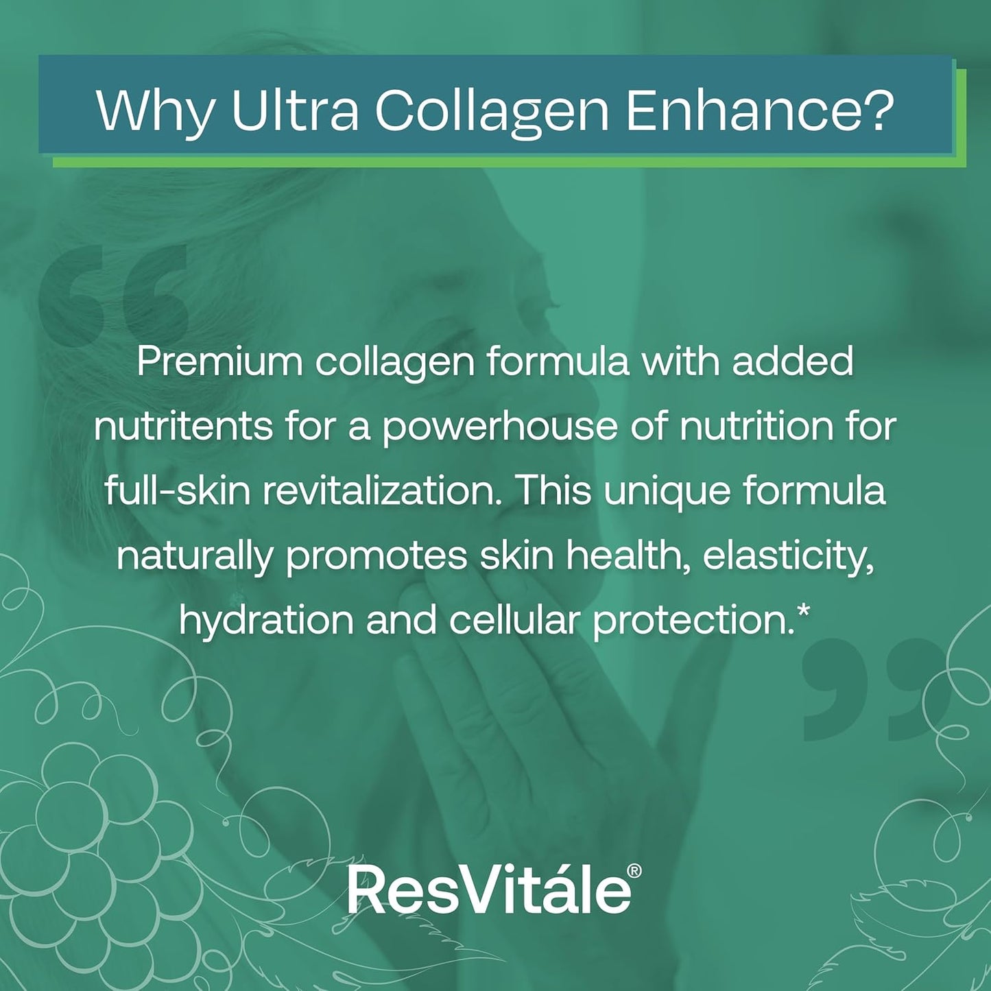 ResVitale Ultra Collagen Enhance with Resveratrol - Skin Care Supplement - 90 Veggie Capsules - BoostGo Australia